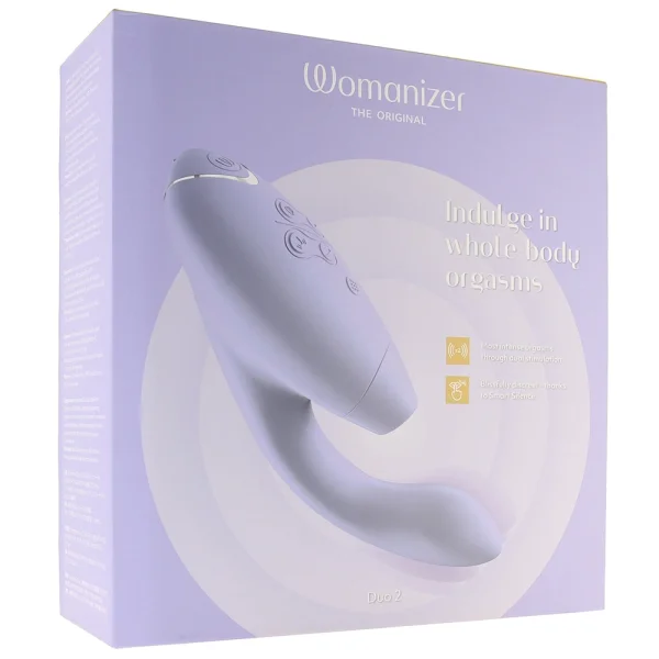 Womanizer DUO 2 Silicone Pleasure Air Clitoral & G-Spot Stimulator - Lilac