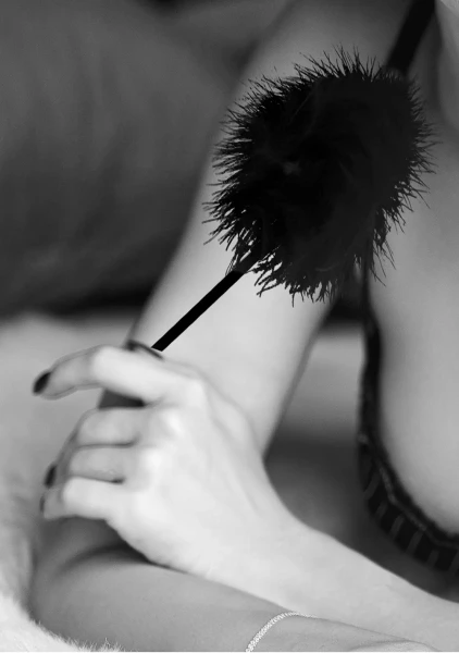 Ouch! Black Faux Feather Tickler
