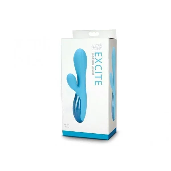 Excite 6X Rabbit Silicone Blue Vibrator