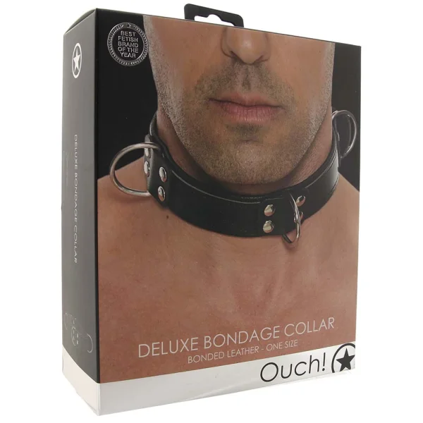 Deluxe Bonded Leather Bondage Collar