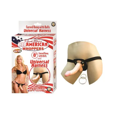 Nass Toys Harness With 8 Inch Dildo Black 8 Inch