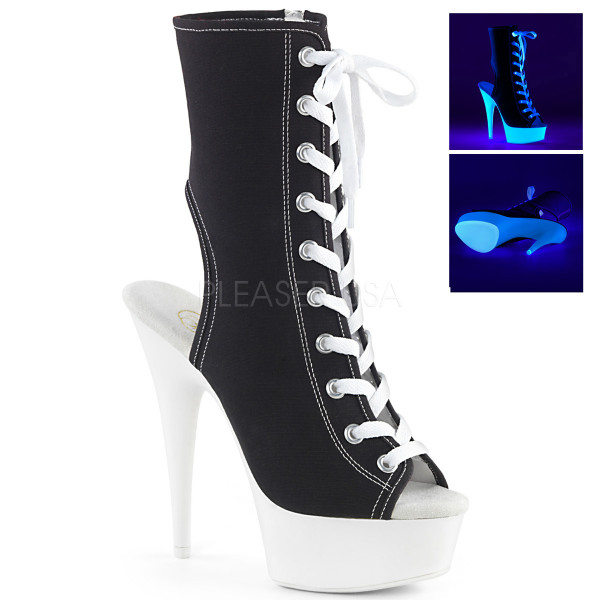 6 inches Heel, 1 3/4 inches PF Open Toe/Heel Lace Up Bootie, Side Zip — image 5 of 8
