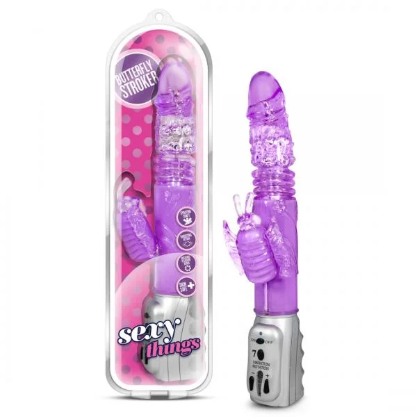 Butterfly Stroker Thrusting Vibrator Purple — image 5 of 8