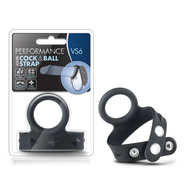 Performance VS6 Silicone Cock & Ball Strap Black