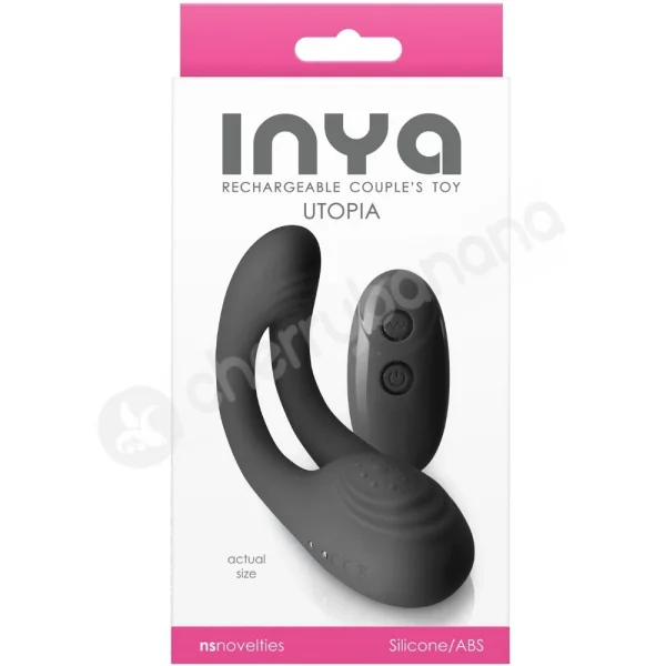 Inya Utopia Black Couples Dual Stimulation Multi-Use R/C Vibe