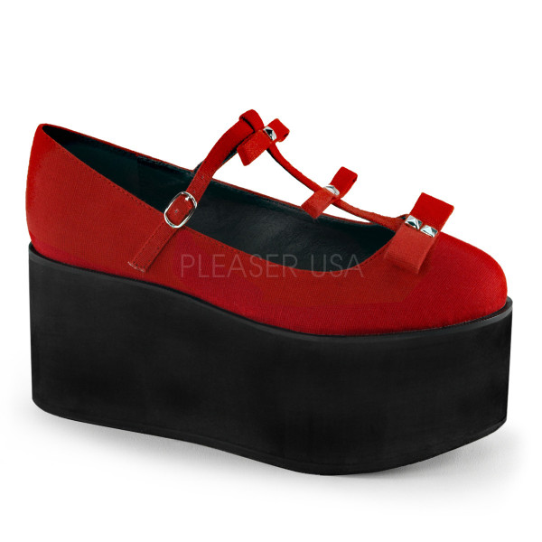 3 1/4 inches PF T Strap w/Bows & Pyramid Studs Detail