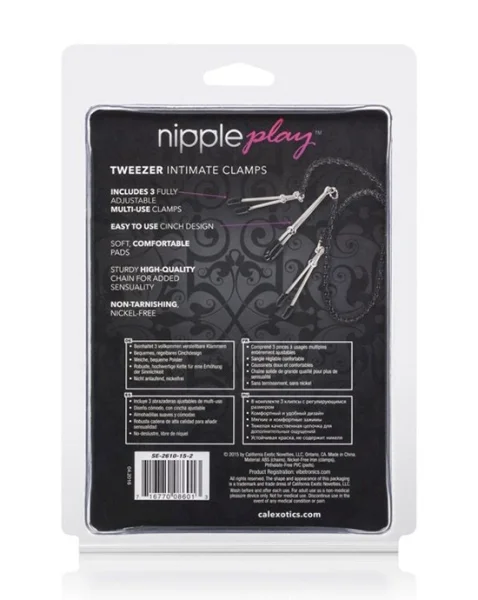 Nipple Play Tweezer Intimate Clamps - Black