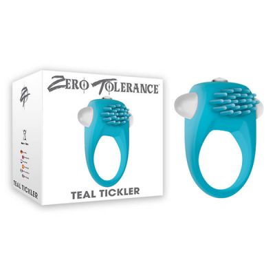 Teal Tickler Vibrating Cock Ring