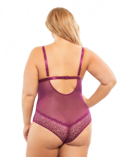 Oh La La Cheri Mesh And Swirl Lace Teddy