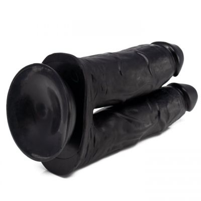 The Fulfiller Monster Black Double Penetration Dildo 9 Inch