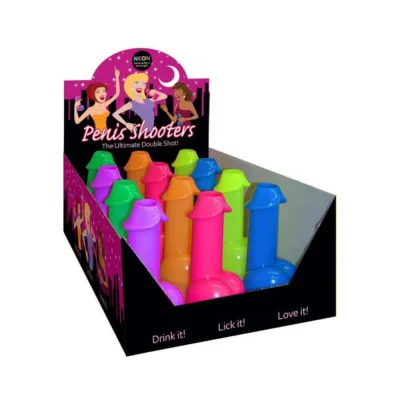 Penis Shooters Shot Glasses 12 Per Display Neon