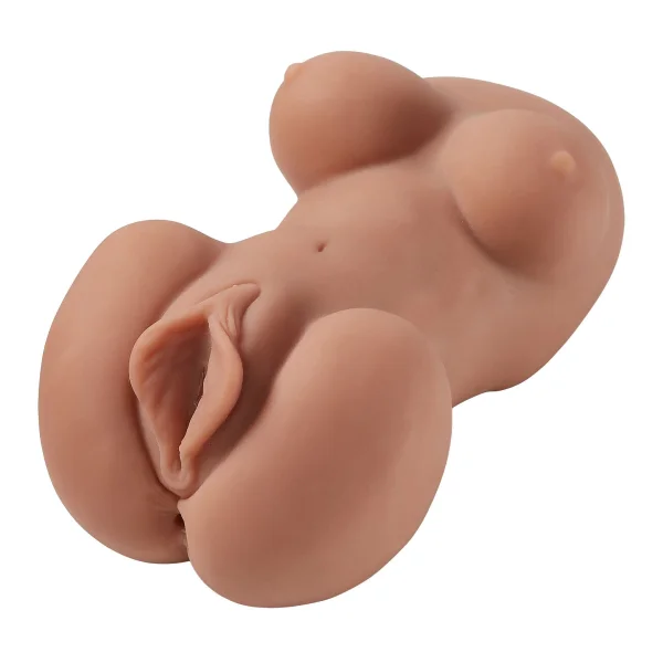 Cloud 9 Mini Body Dual Stroker Pleasure Pussy and Ass - Tan