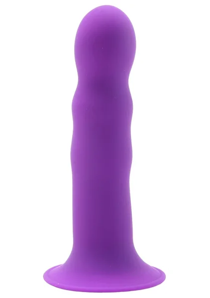Squeeze-It Squeezable Wavy Suction Cup Dildo - Purple
