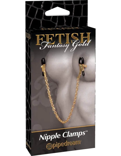 Fetish Fantasy Gold Chain Nipple Clamps Gold