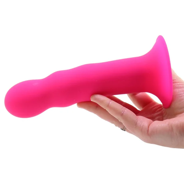 Squeeze-It Squeezable Wavy Suction Cup Dildo - Pink