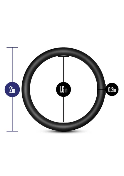 Performance VS3 Pure Premium Large Silicone Cock Rings By Blush Novelties - Black