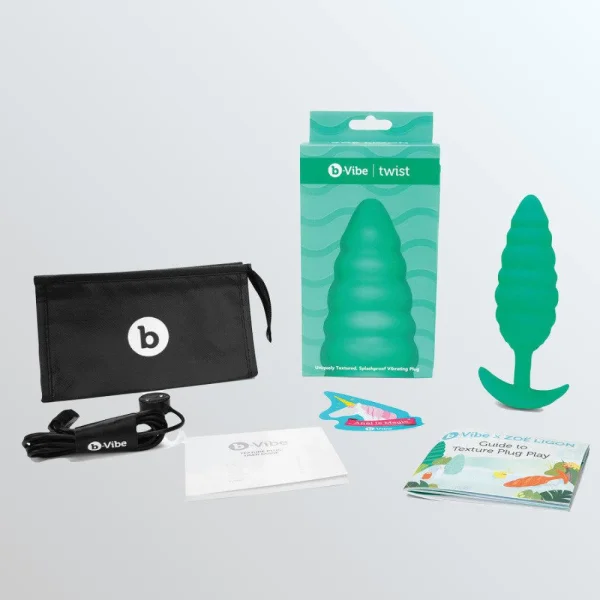 B-vibe Twist Texture Plug Green