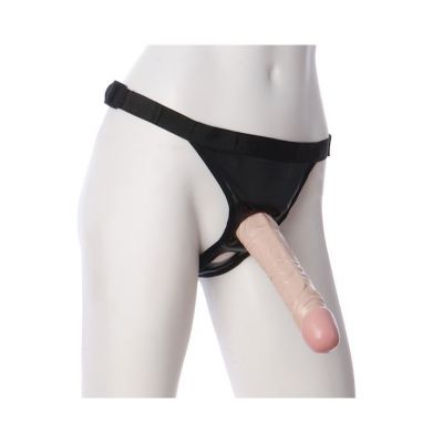 Vac u lock 8 Inch Classic Dong With Ultra Harness White 8 Inch