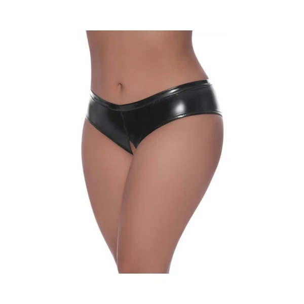 Women's Lingerie: Magic Silk Hard Candy Low Rise Split Crotch Boyshort Black Queen Size