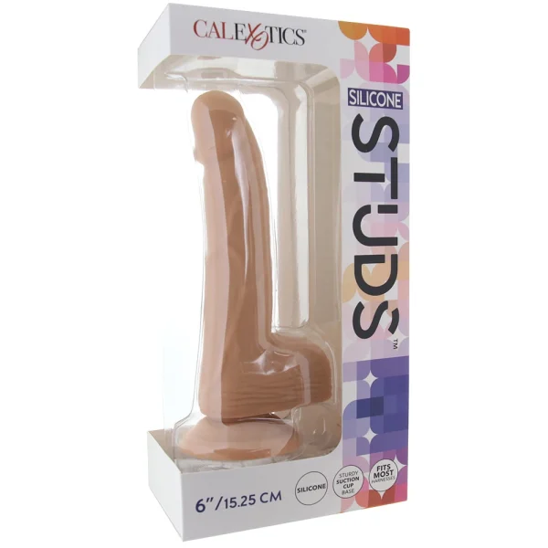 Silicone Studs Realistic 6" Suction Cup Dildo - Vanilla