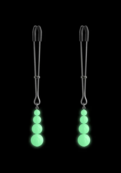 Bound Adjustable G2 Glow In The Dark Nipple Clamps by NS Novelties - Gunmetal