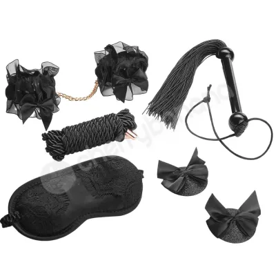 Secret Kisses Midnight Special Set Black 5 Piece Bondage Kit