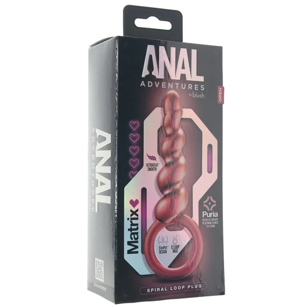 Anal Adventures Matrix Spiral Loop Silicone Butt Plug By Blush - Copper