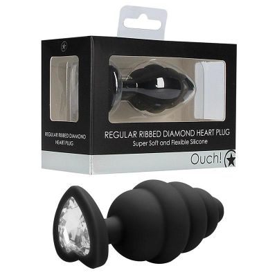Ouch Regular Ribbed Diamond Heart Plug