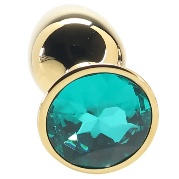 Ouch! Green Round Gem Gold Plug