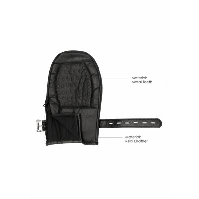 Bondage Mittens Padded With Metal Teeth Black BDSM Toys