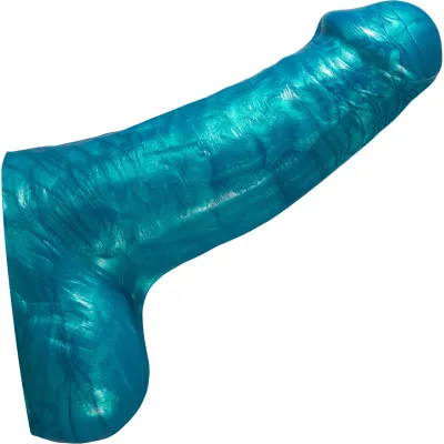 The Uberous Thick 7 Silicone Dildo With Balls By Uberrime Medium Mermaid Blue