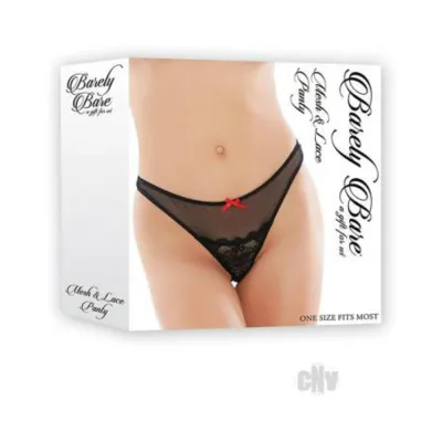 Barely Bare Mesh Lace Panty Black Os