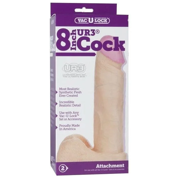 8 inch UR3 Realistic Vac-U-Lock Cock & Balls