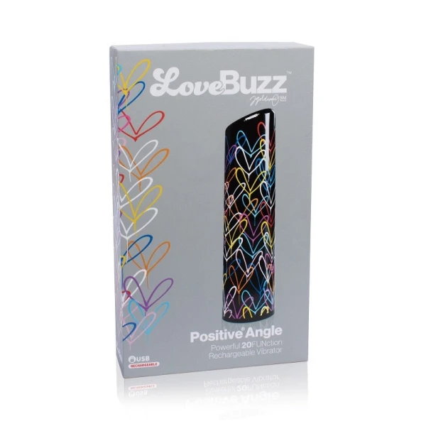 LoveBuzz Positive Angle Rechargeable Waterproof Vibrator By Screaming O - Black