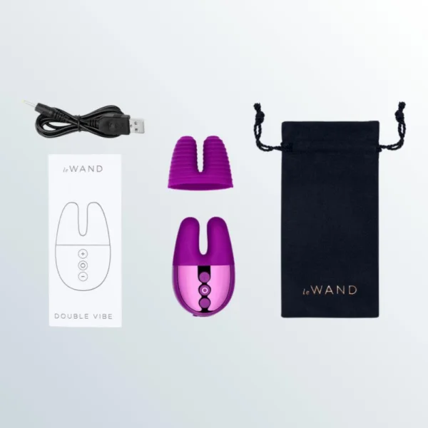 Le Wand Chrome Double Motor Vibrator - Dark Cherry