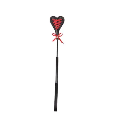 Sportsheets Heart Beat Crop Swat Black Red