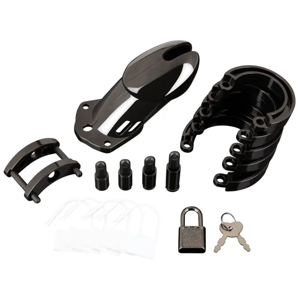 Blue Line Acrylic See-Thru Chastity Cage