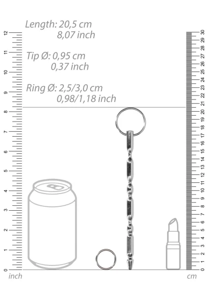 Ouch Urethral Sounding Steel Dilator With Ring