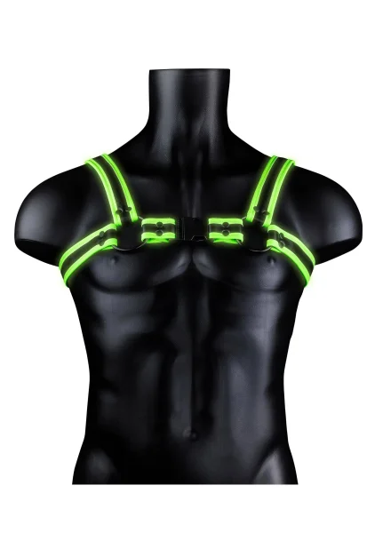 Bonded Leather Buckle Harness - Large-xlarge -  Glow in the Dark