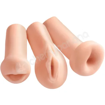 PDX All 3 Holes Trio Anal Vaginal Mouth Strokers Pack