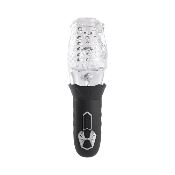 Sleeves: Zero Tolerance Cyclone Rechargeable Vibrating Spinning Stroker Black Clear
