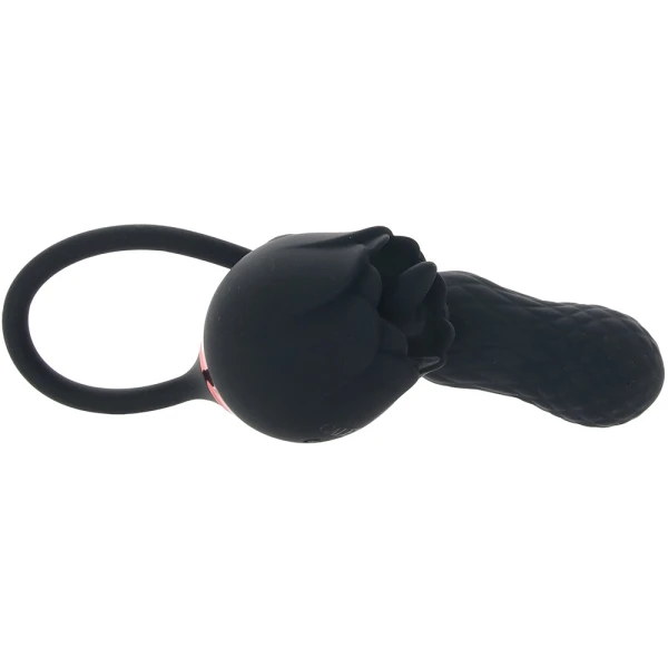 French Kiss Elite Siren Bullet Vibrator & Flickering Tongue Clitoral Stimulator By CalExotics - Black