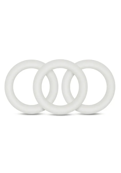 Performance VS2 Pure Premium Small Silicone Cock Rings By Blush Novelties - Glow-In-The-Dark White