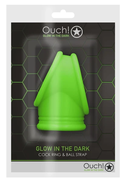 Ouch! Glow In The Dark Cock Ring and Ball Strap