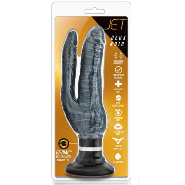 Ultra Veined Vibrating Double Penetration Suction Cup Dildo