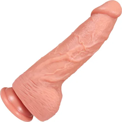 The Farmer 7 Inch Silicone Realistic Dildo With Balls Suction Cup Base By Fukena Vanilla