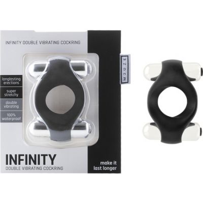 Infinity Double Vibrating Cockring Black