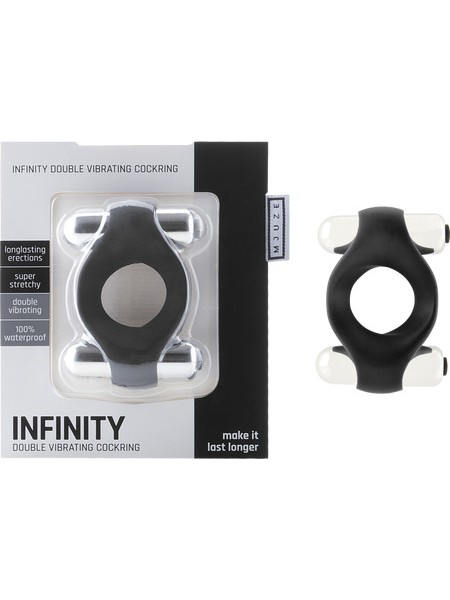 Infinity - Double Vibrating Cockring (Black)