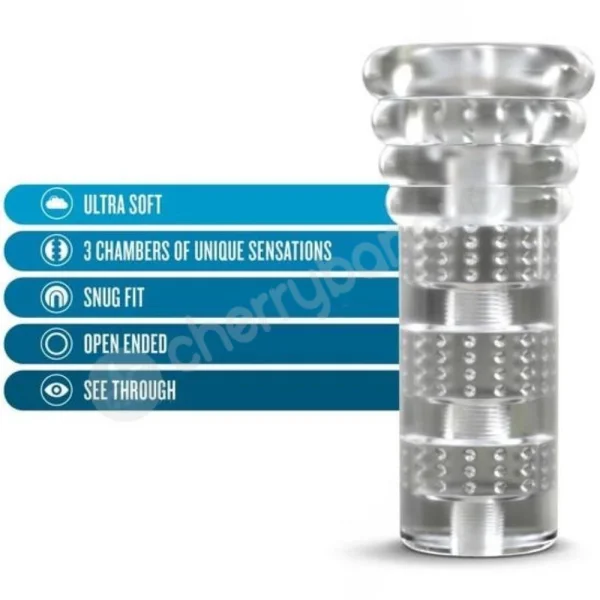 M For Men All In Clear Multi-Chambered & Textured Stroker