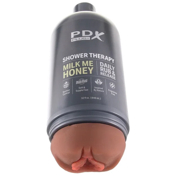 PDX Plus Shower Therapy Milk Me Honey Discreet Penis Stroker By Pipedream - Chocolate